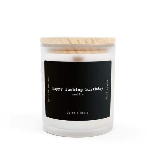 Happy F*cking Birthday Wooden Wick Candle