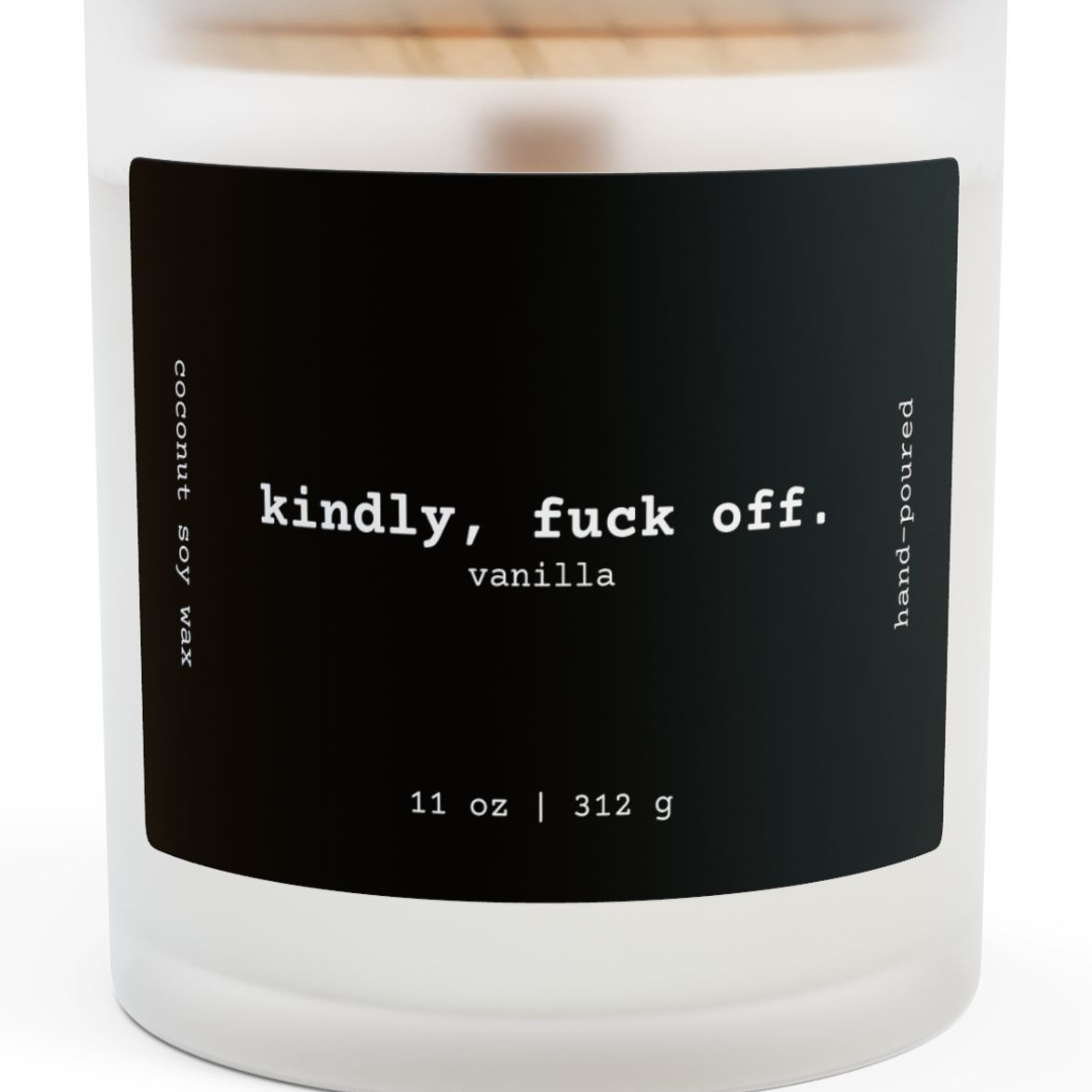 Kindly, F*ck Off Wooden Wick Candle